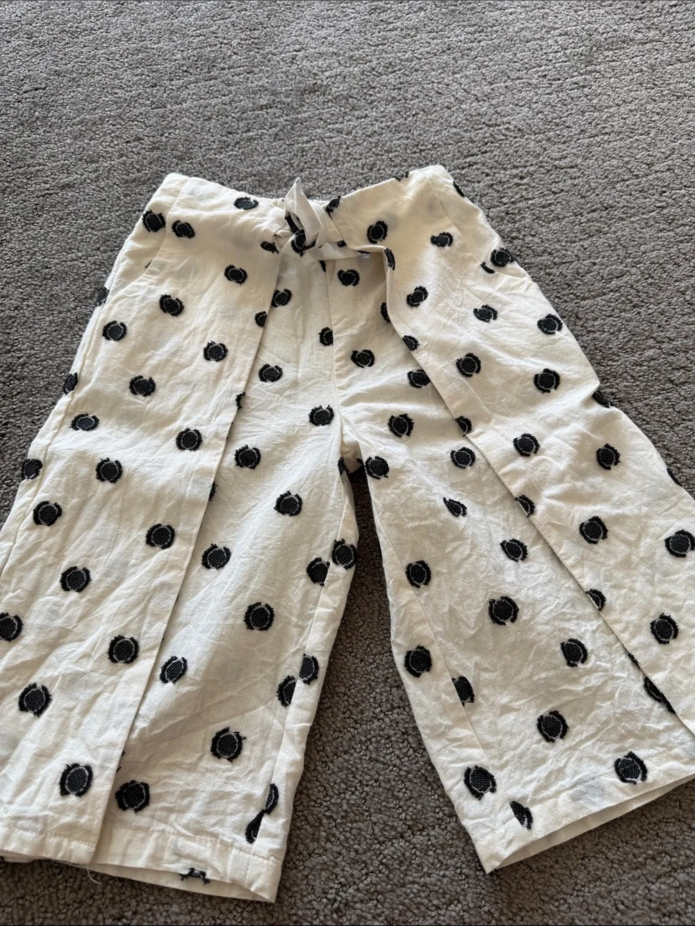Mayoral Cream and Black Polka Dot Girls Matching Set